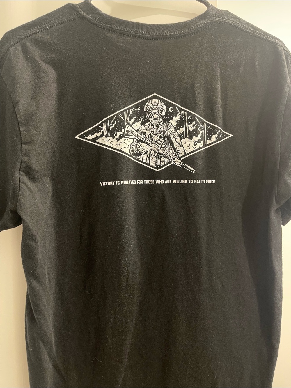 Savage Tacticians Black Graphic Short Sleeve Tee with Tactical Skull Back Print